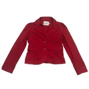 90’s Red Flattering Blazer Cotton Jacket Coat